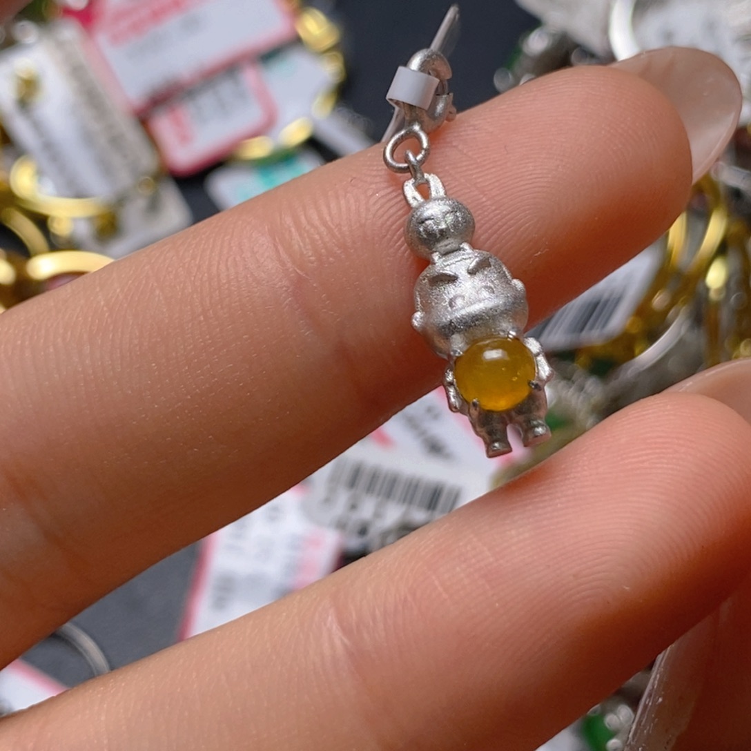 银S925镶嵌戒指翡翠百内无证书