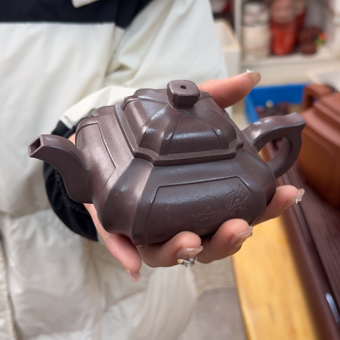 紫砂茶壶紫砂壶四方抽角井栏260cc