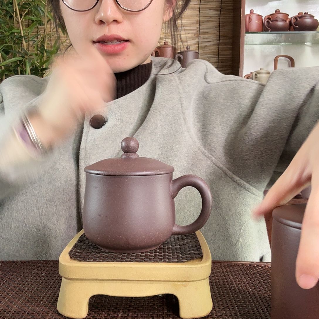 紫砂茶杯原矿大水潭深井紫泥小龙蛋办公杯没礼盒300