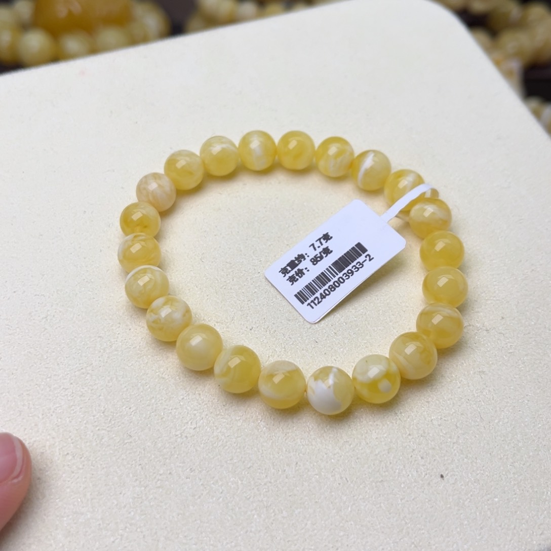 未镶嵌蜜蜡手链8圆珠