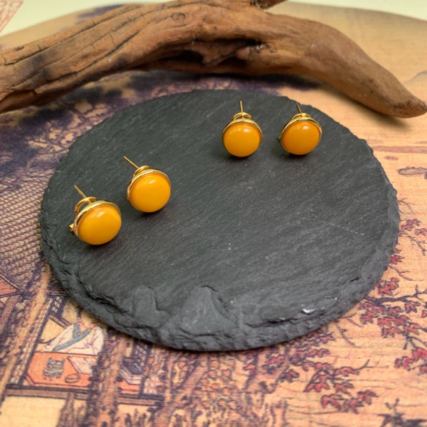 蜜蜡耳扣-多样性发一-250115001-定制标签撕毁不退换