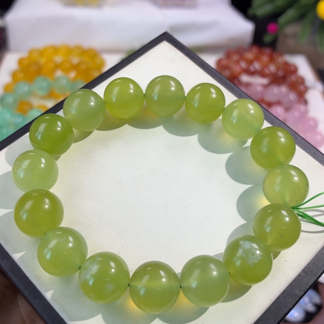 手串水晶未镶嵌青提多肉13+