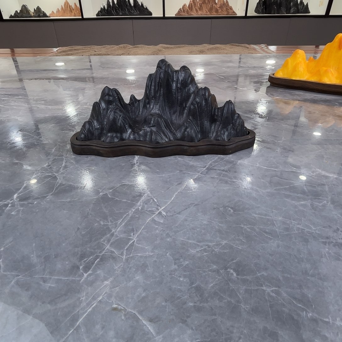 股***东砖雕灵璧石雕刻山峰摆件