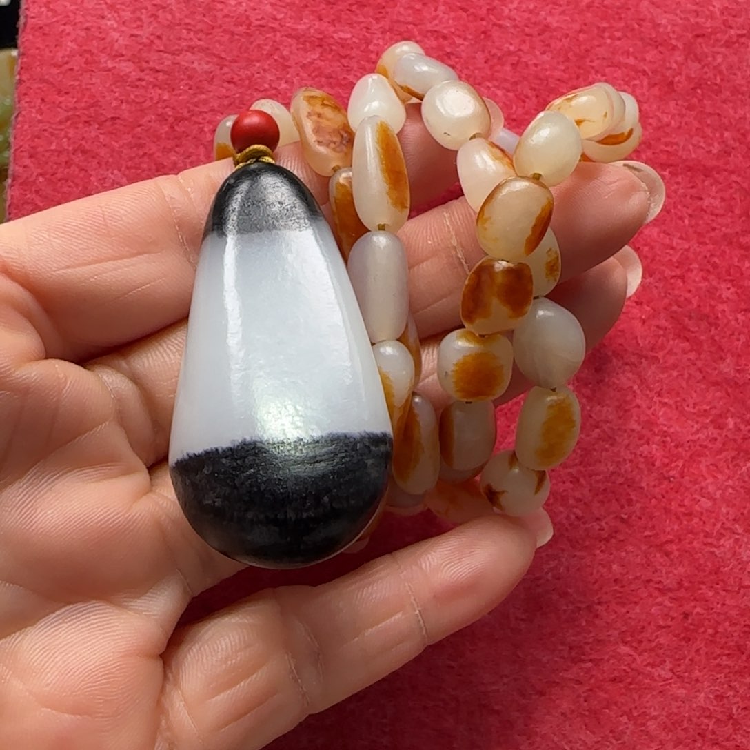 和田玉未镶嵌挂件铭*