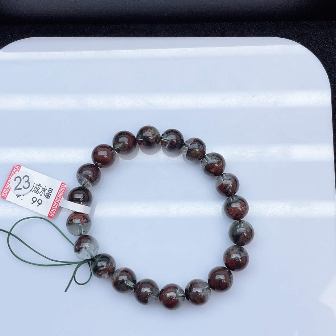 水晶手链未镶嵌红幽灵9mm+