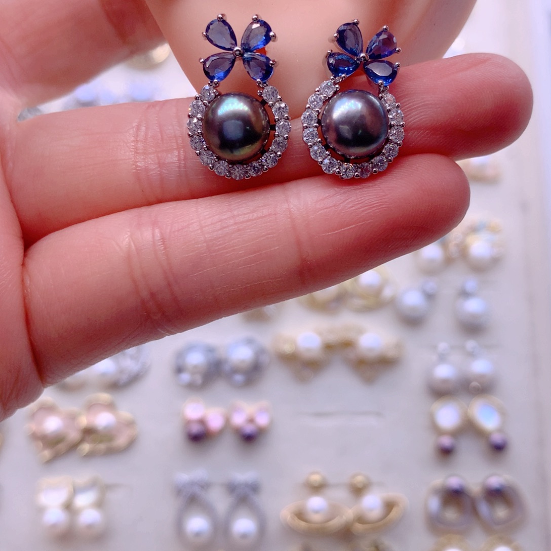 淡水珍珠耳饰合金