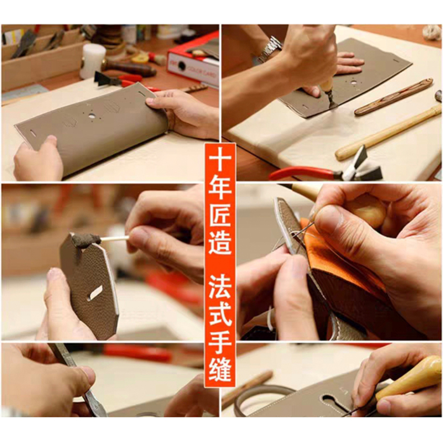 SLHC/90032/老花黑订制手工蜡线女士时尚单肩轻奢斜挎包QC0032