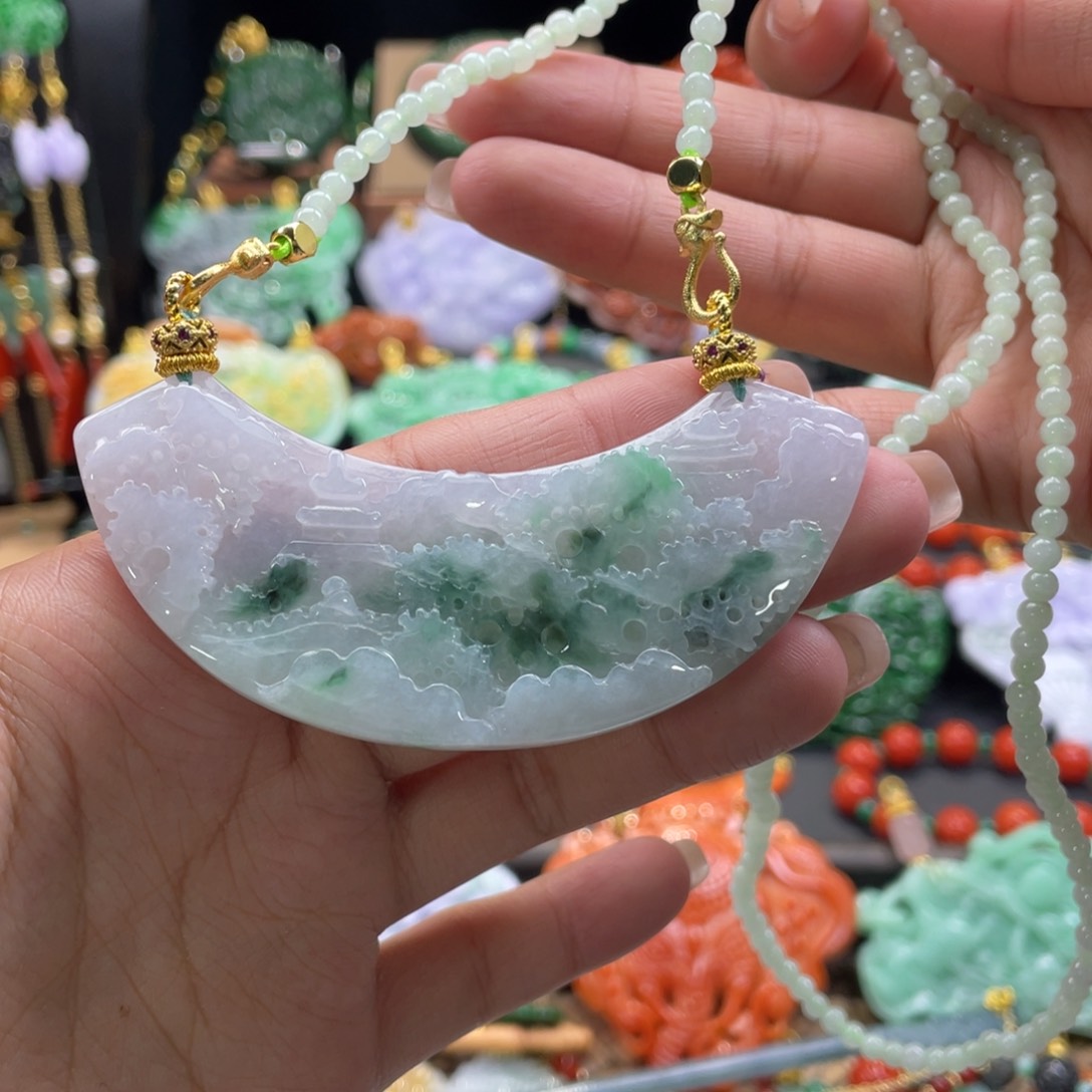 翡翠颈饰未镶嵌代编织