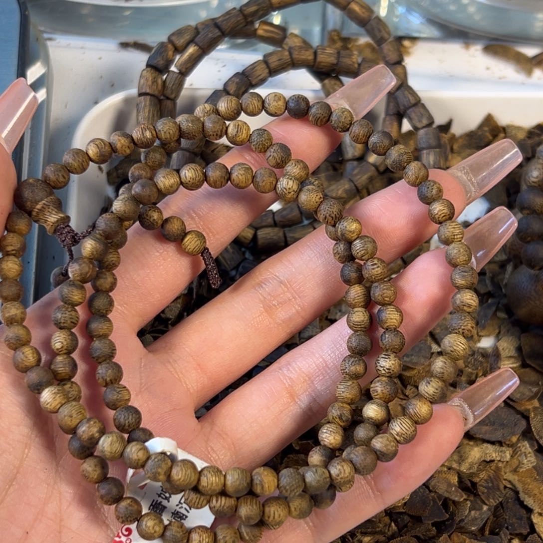 沉香手串女*子奇楠沉香多圈8料勺子老料0.5