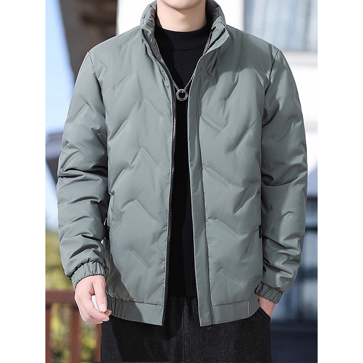 【编号Y001-Y100】歌锦韩版立领保暖男士时尚鸭绒潮流短款大码