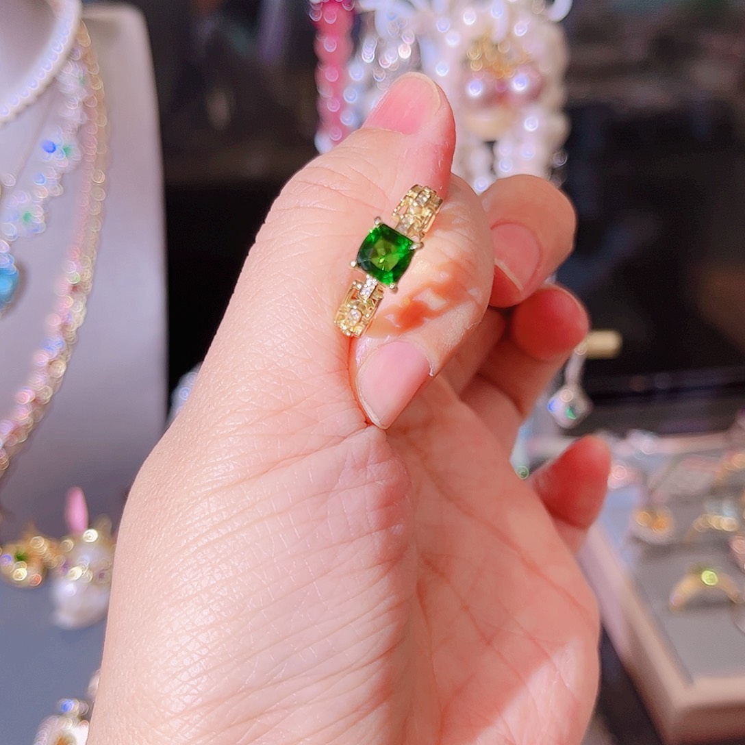 红宝石耳饰银S925镶嵌