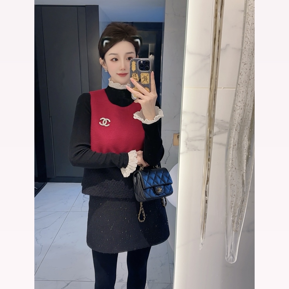 【大静静】轻奢“小香风马甲”拼色背心1937