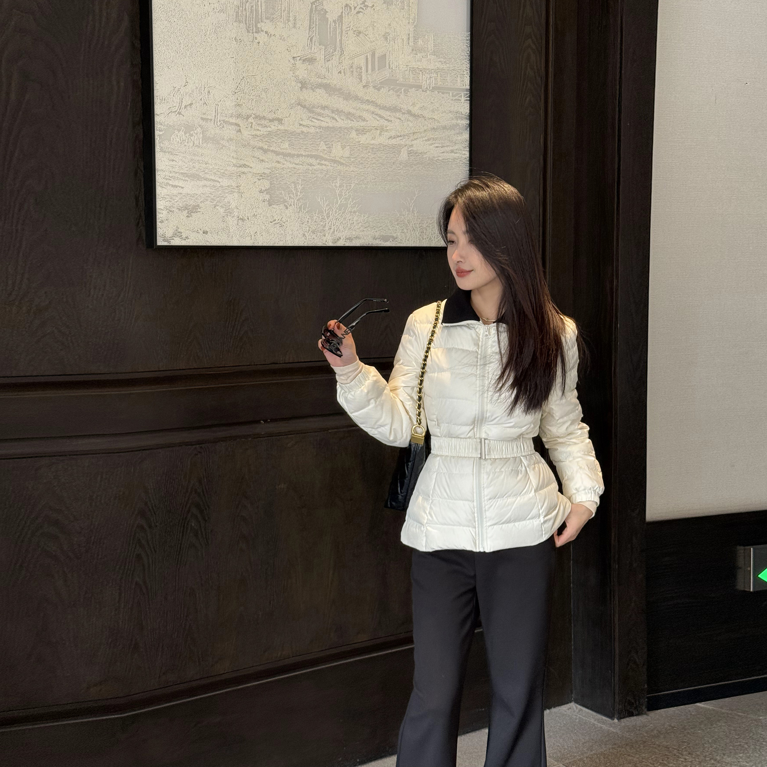 敏敏【初雪纪念】90白鸭绒显瘦排骨羽绒服2025冬季新款时尚气质外套