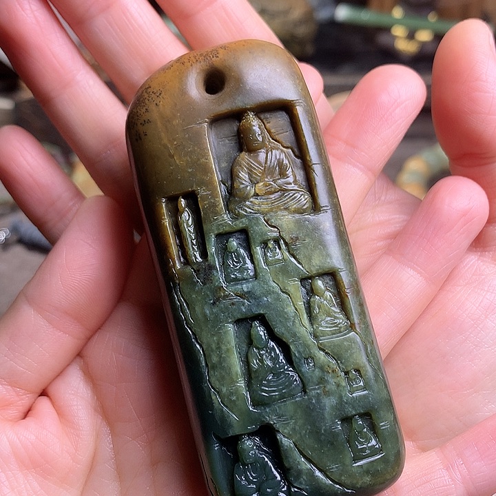 岫岩河磨玉（透闪石质玉）手把未镶嵌