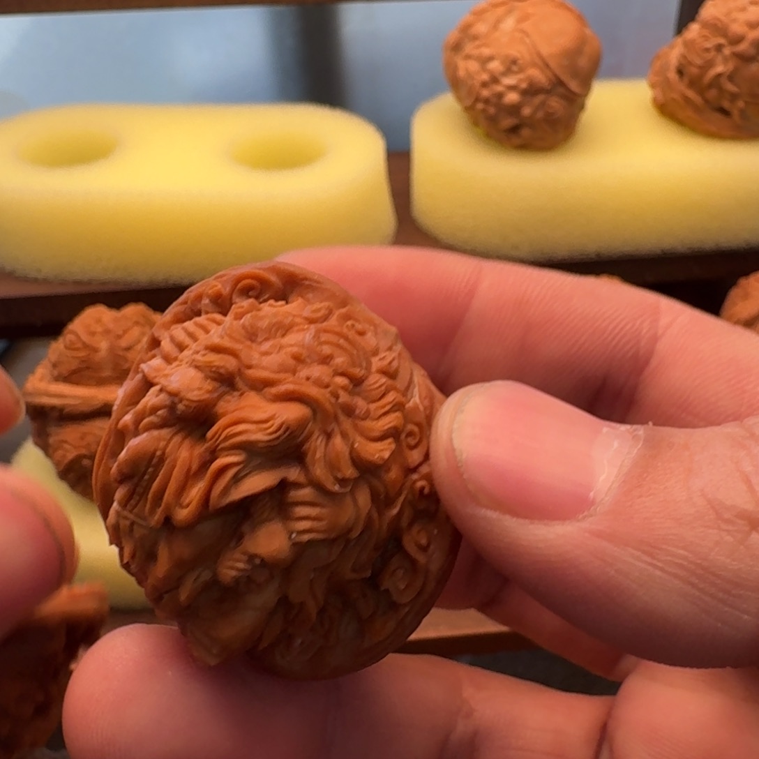 该*磨盘雕刻钟馗捉五鬼