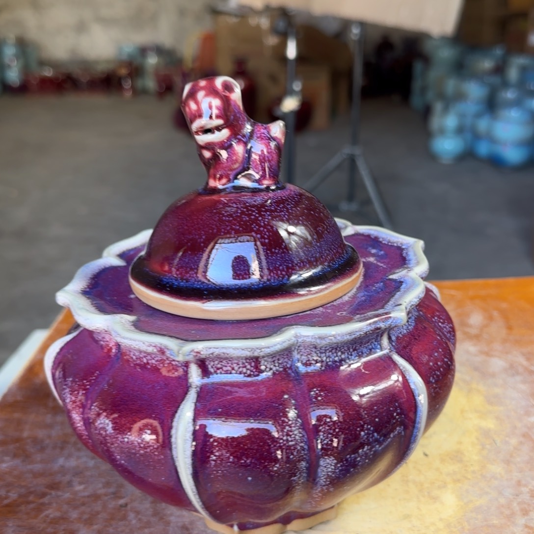 摆件瓷郑家钧窑摆件微