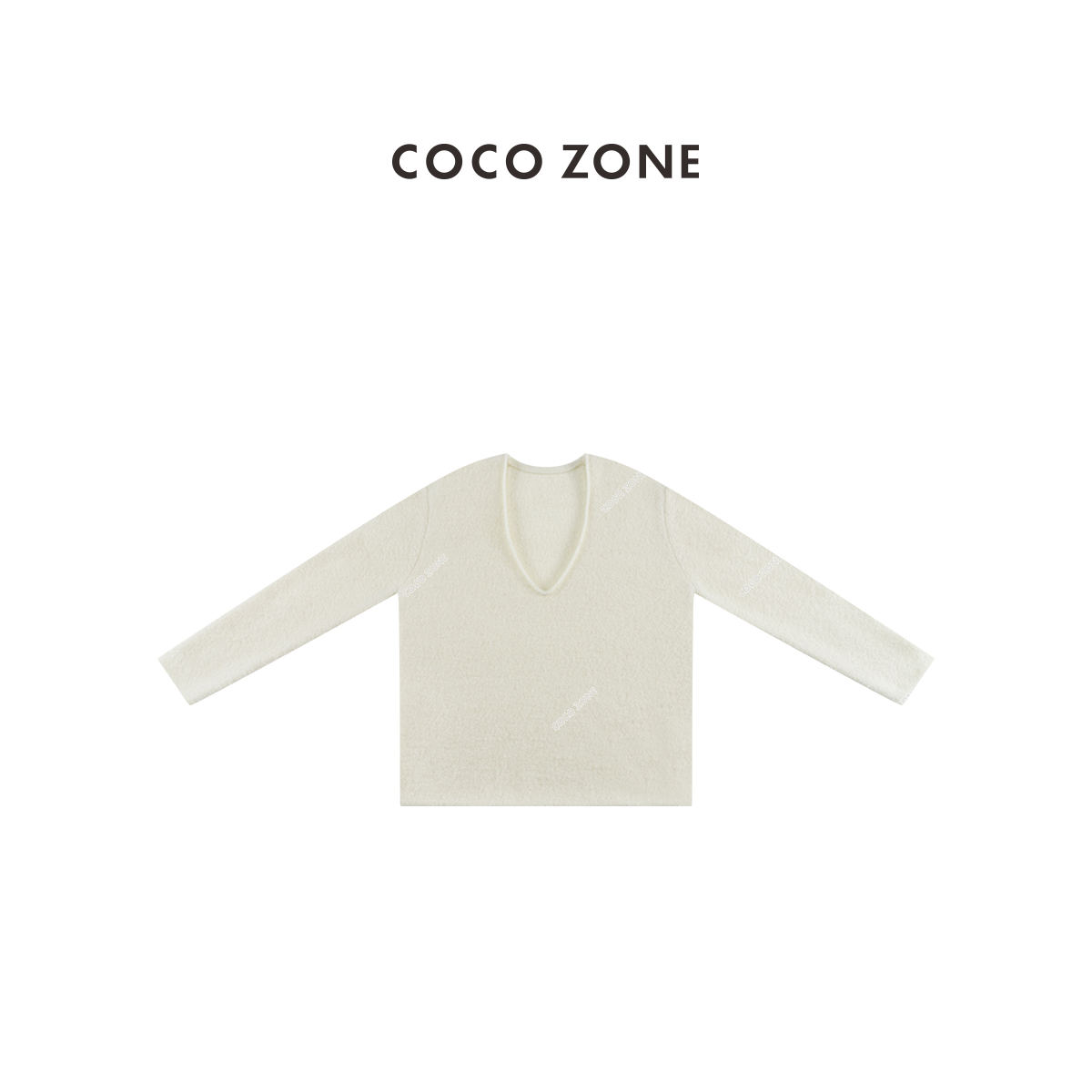 COCO ZONE 刘一一 春季新款纯色V领保暖内搭长袖针织衫CC1D2857