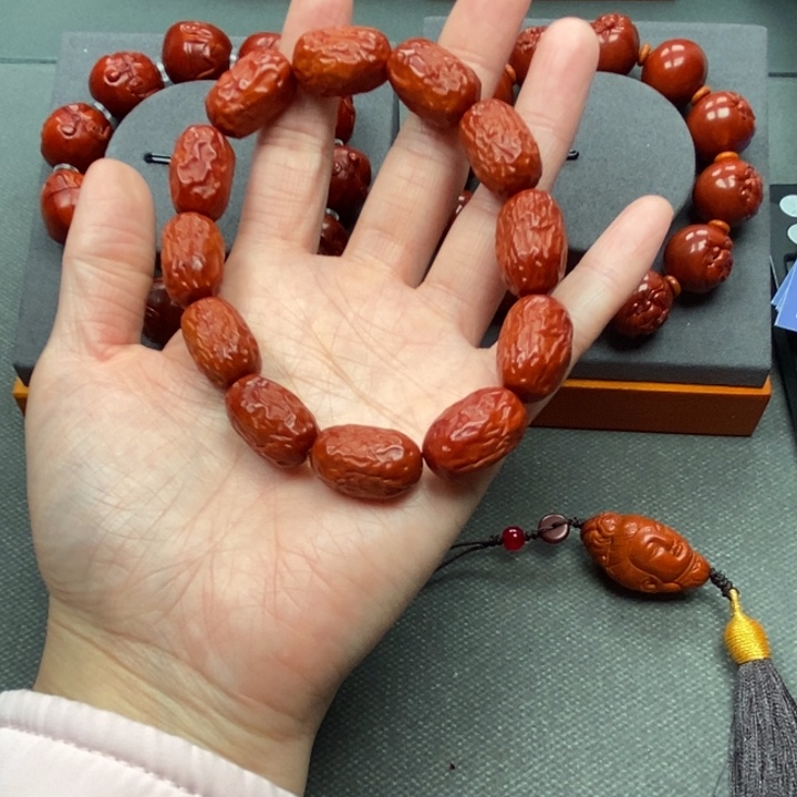 禅***意橄榄核手串大枣题材