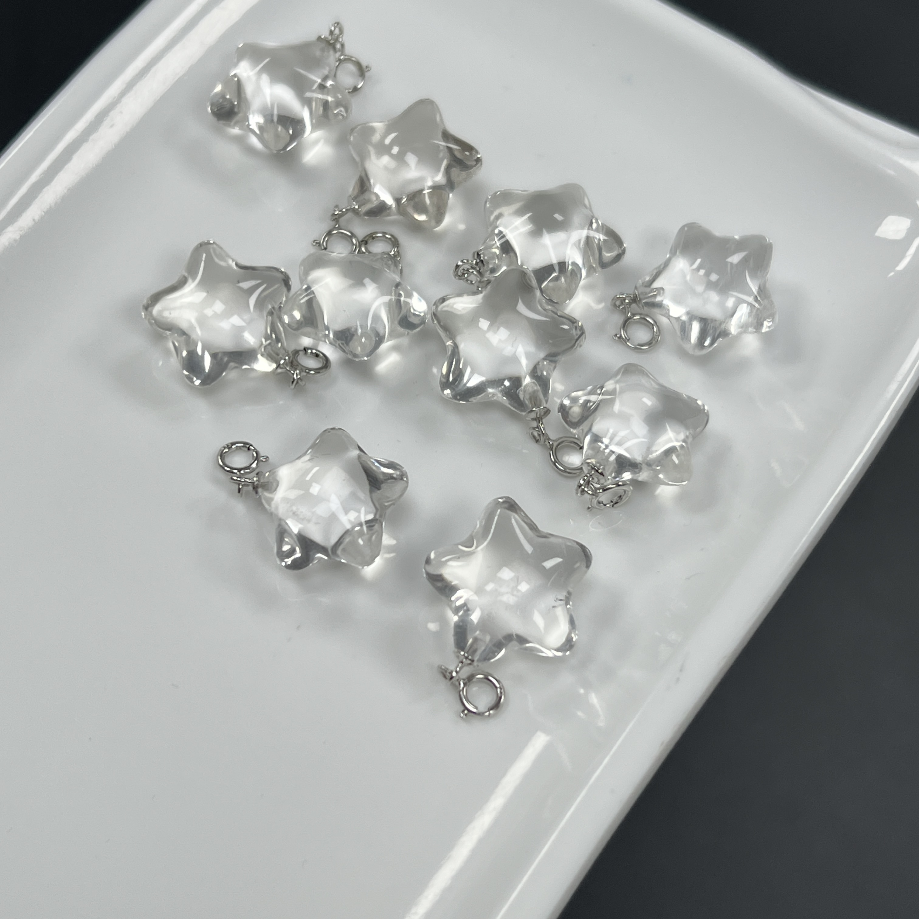 天然白水晶五角星吊坠【多样性发其一】1个装