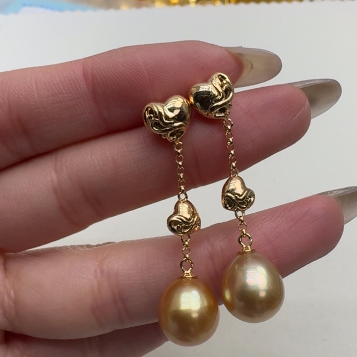 海水珍珠耳饰银S925镶嵌