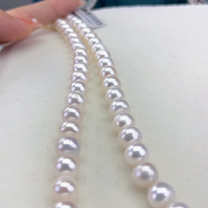 淡水珍珠颈饰银S925镶嵌9➕冷白炫彩