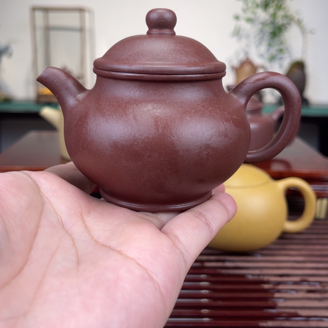 茶壶紫砂150毫升半手工紫泥潘壶