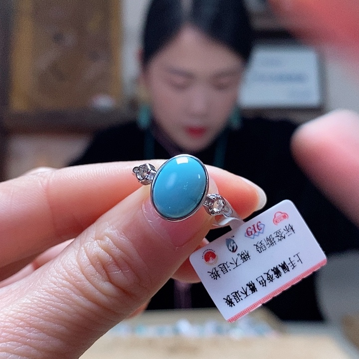 绿松石珠宝奇石银S925镶嵌