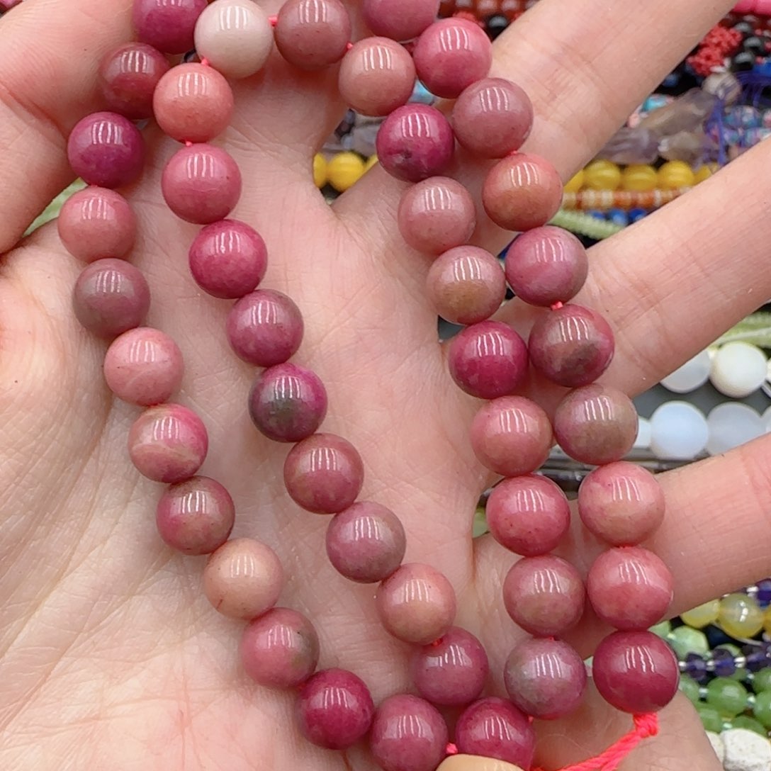 玛瑙/玉髓珠宝半成品未镶嵌桃花玉一条卡8