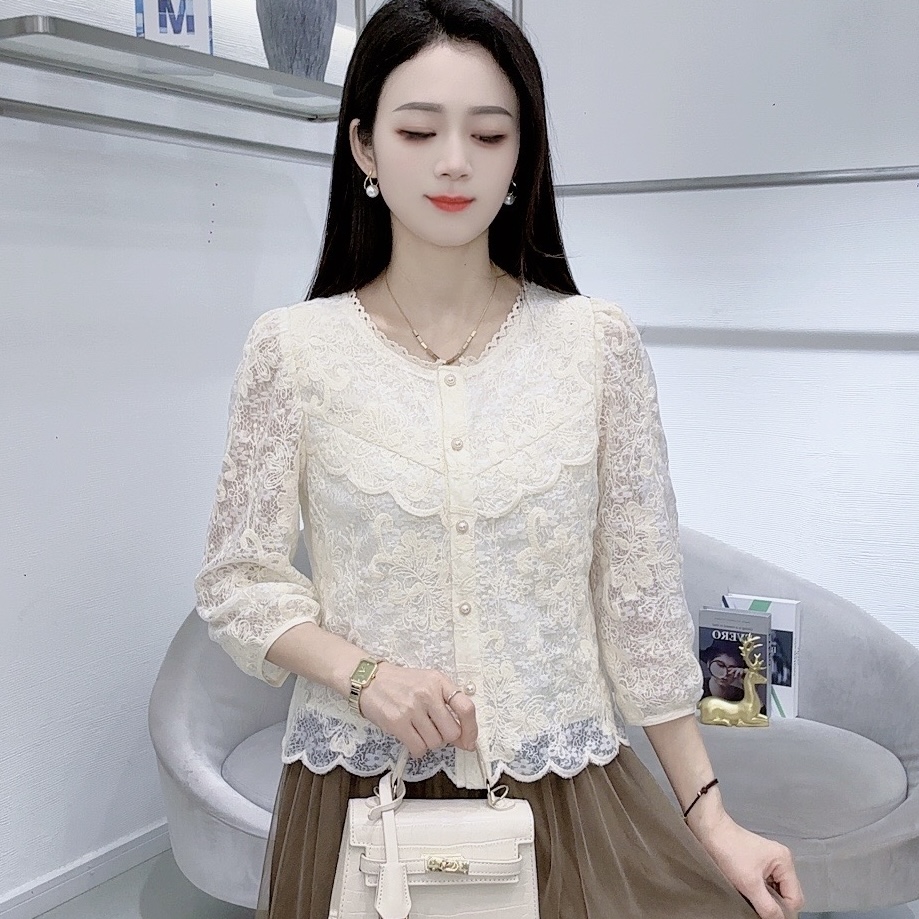 A8091-3春季新款设计感八分袖气质洋气百搭减龄真开衫