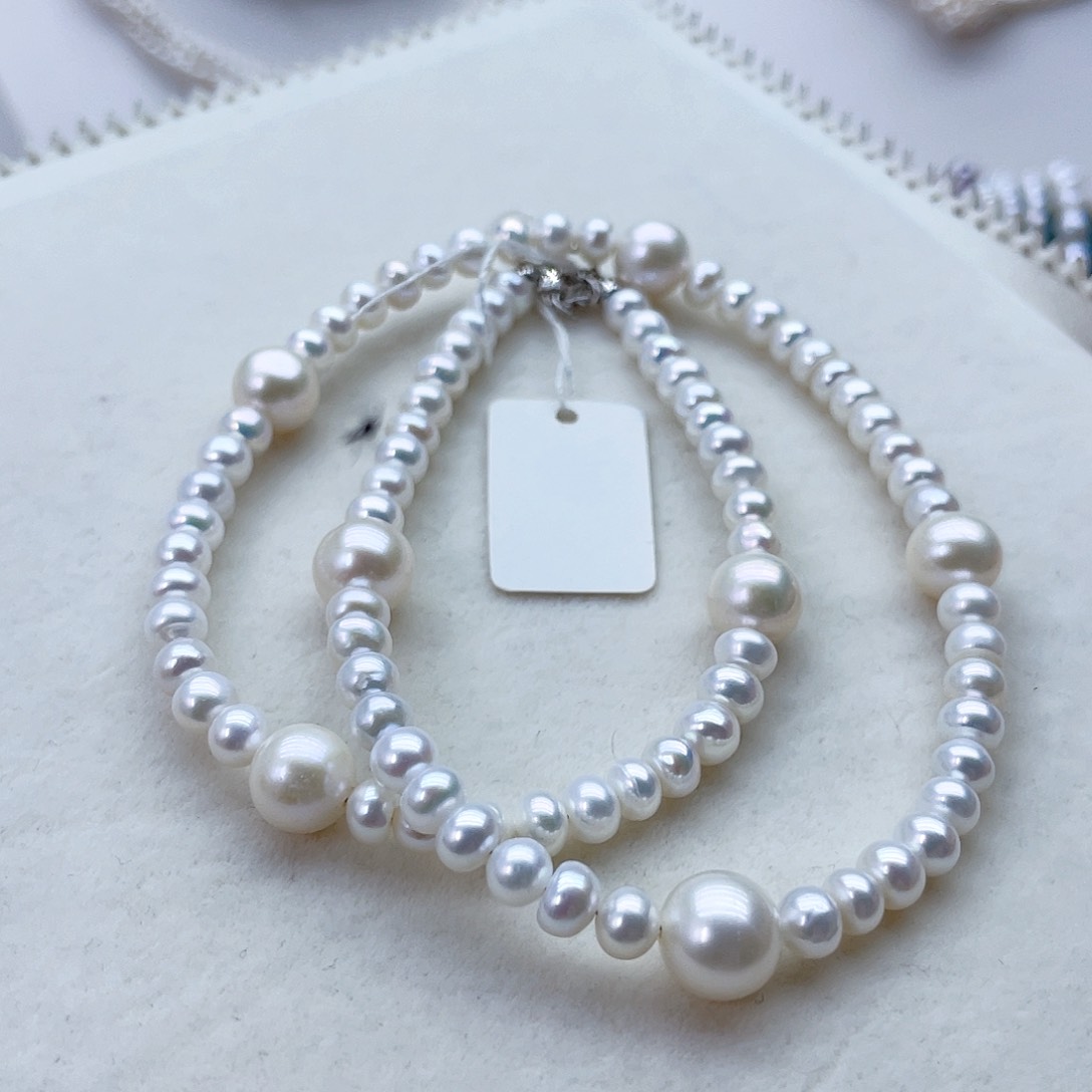 颈饰银S925镶嵌淡水珍珠神