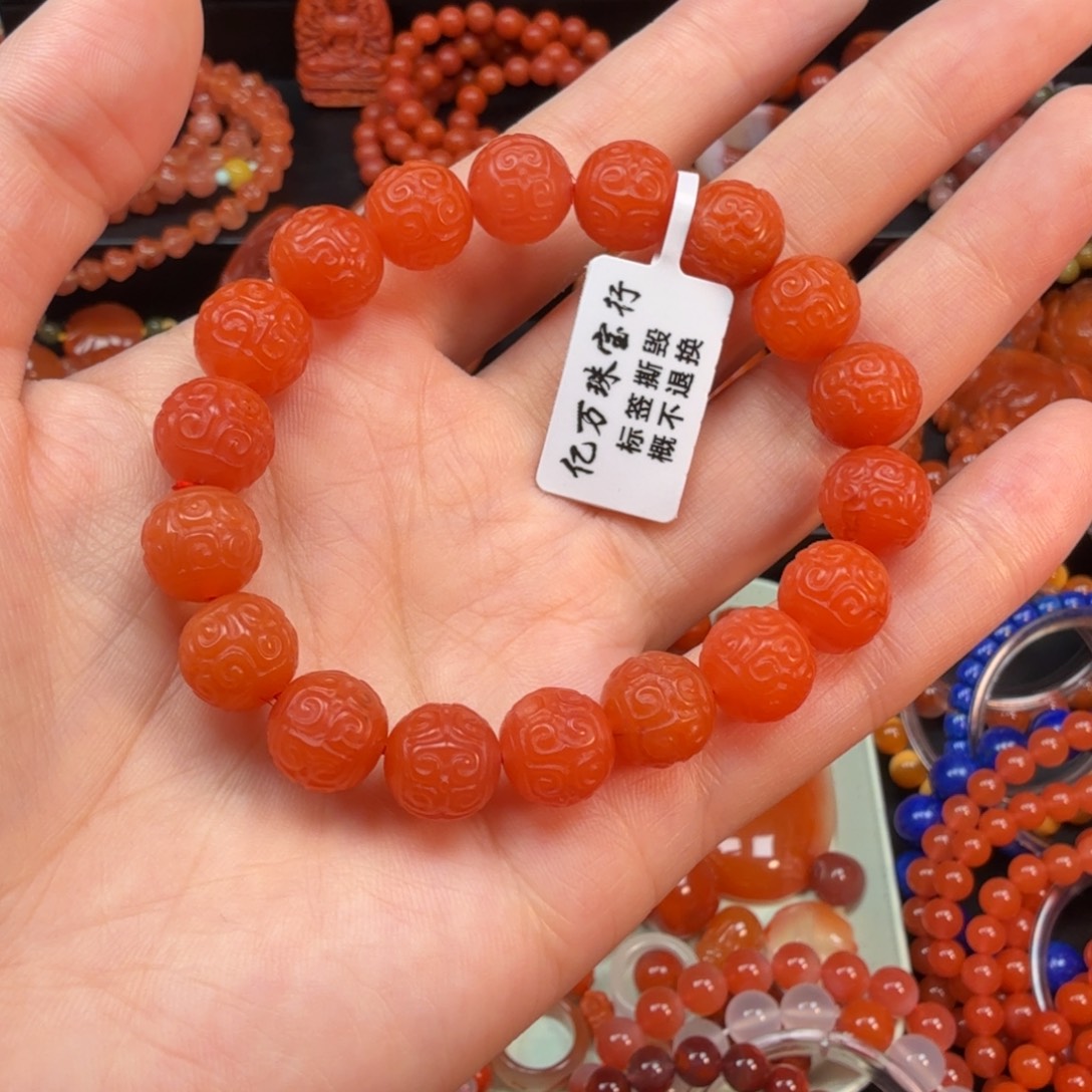 南红玛瑙未镶嵌手串10.5