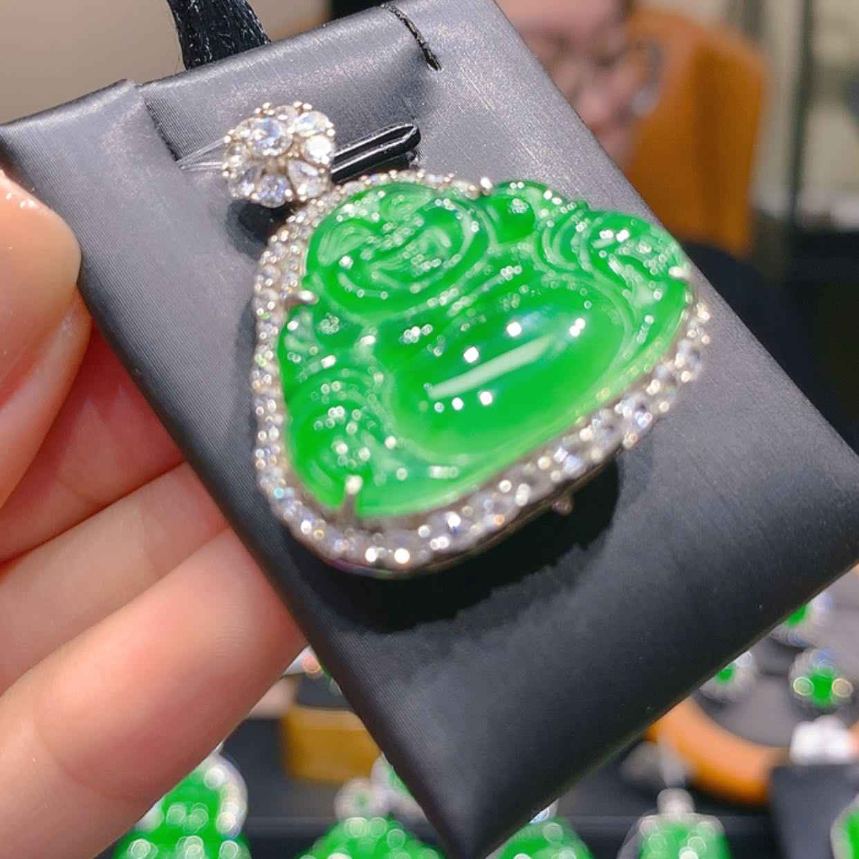 【闪购商品】翡翠颈饰银S925镶嵌8柒姐