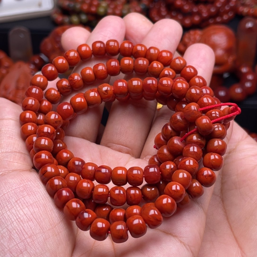 南红玛瑙珠宝奇石未镶嵌多圈7mm