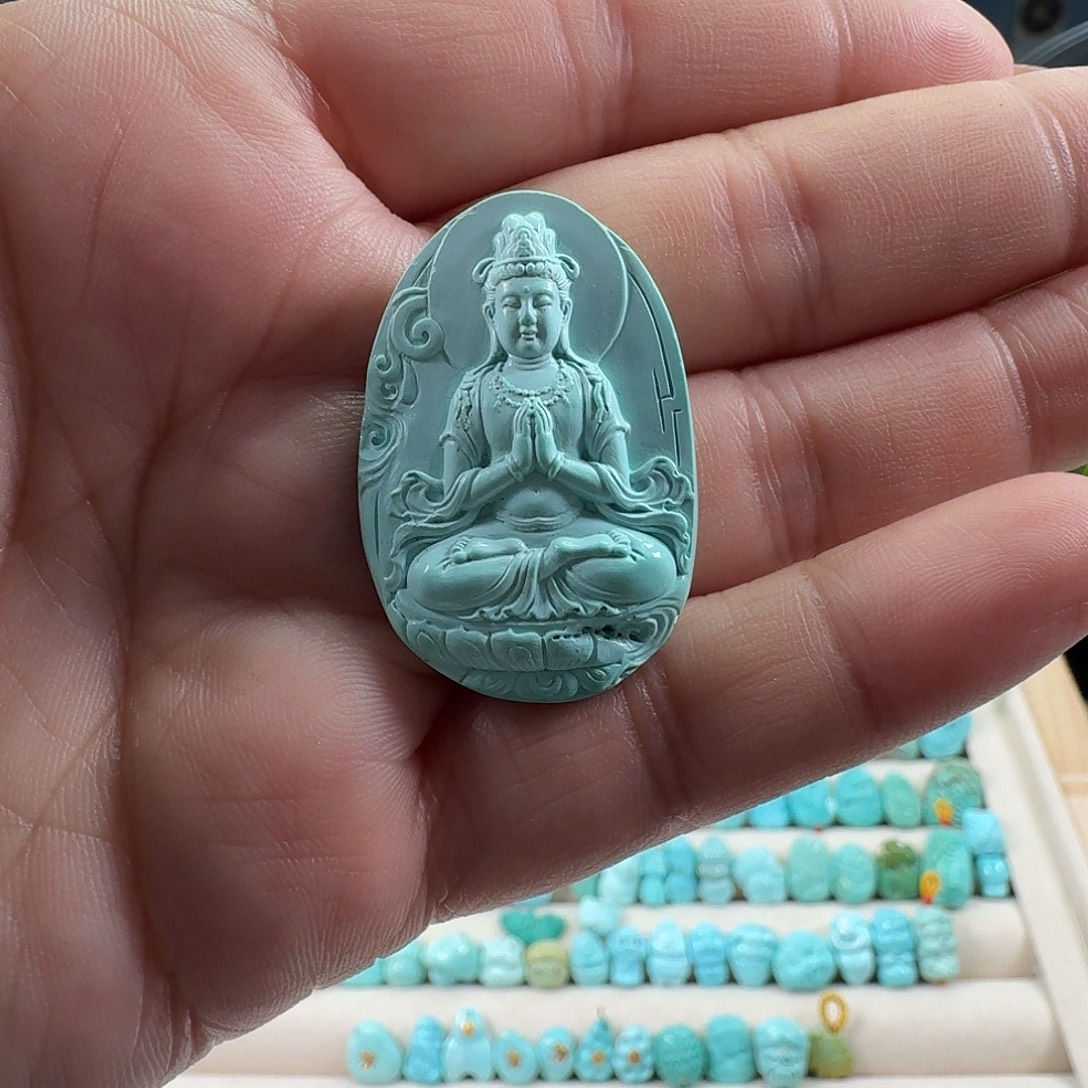 ^***禾绿松石未镶嵌颈饰