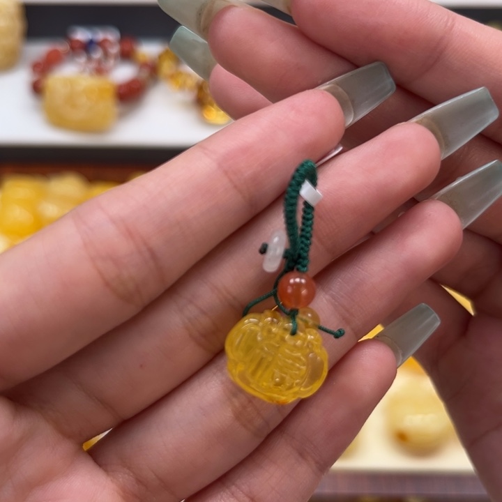 琥珀颈饰未镶嵌手机挂包包挂