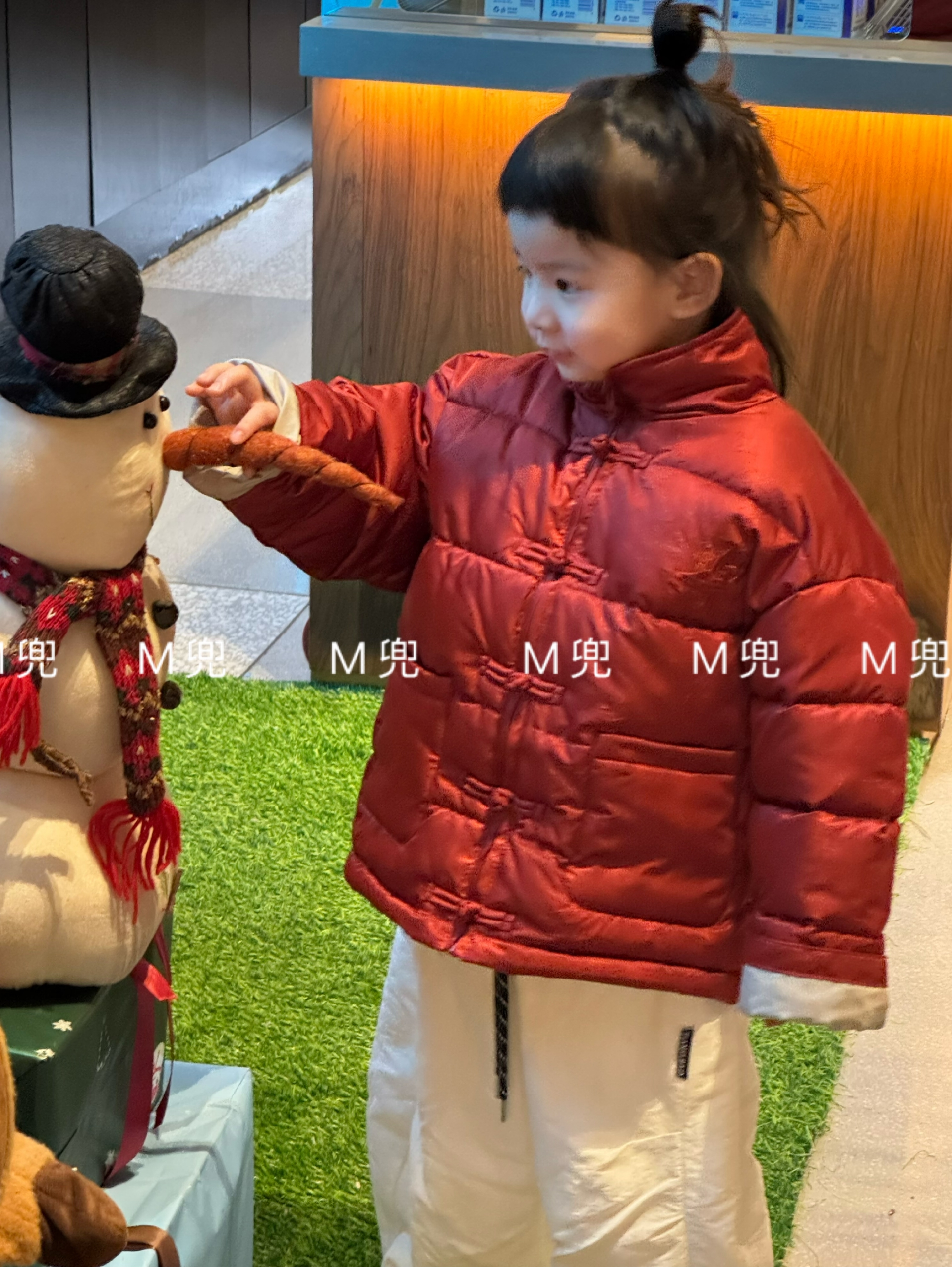 MD加厚棉服冬季新款儿童中国风红色拜年服大童外套衣服