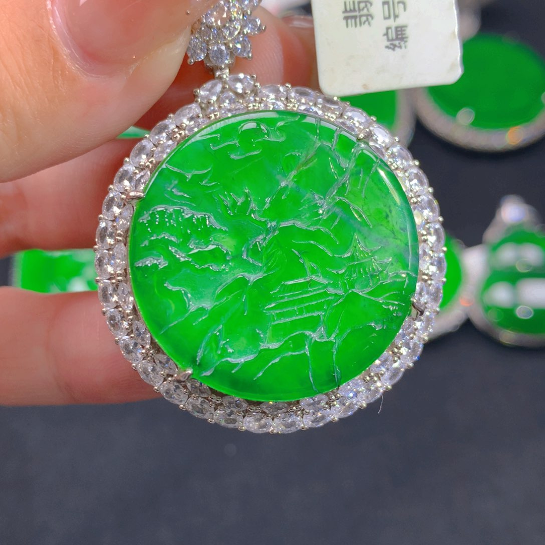 翡翠颈饰银S925镶嵌1111111111