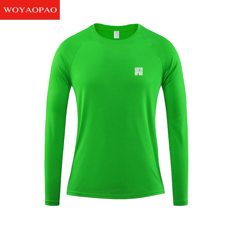 男女同款秋季方格跑步健身运动圆领T恤长袖速干训练训练服长袖