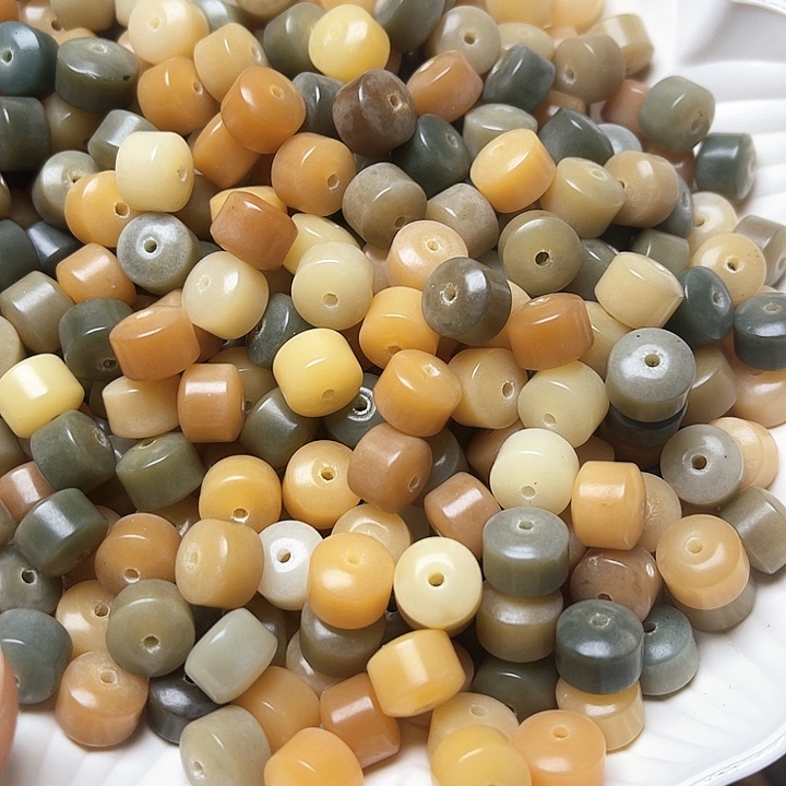 白玉菩提吊坠白玉菩提9微瑕多宝之切128颗卡灯牌冲100颗