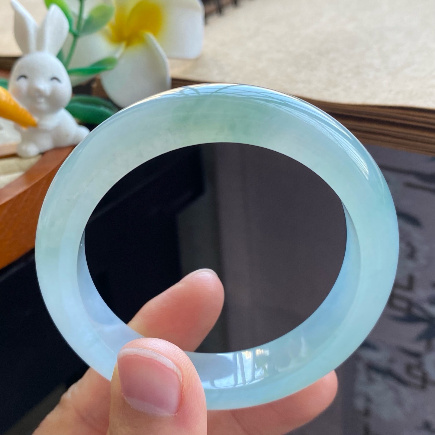 01.29批冰晴水飘绿果冻镯15号54.3-13.3-9 冰晴漾绿、丝天然翡翠