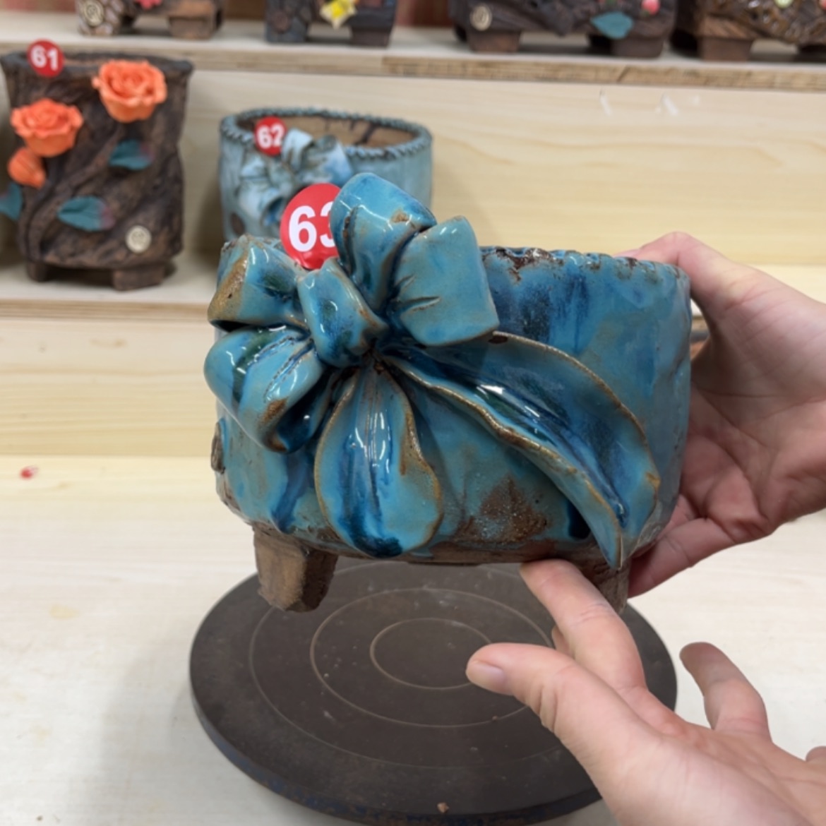 【闪购商品】紫砂花盆63号微瑕内口14.5外高13