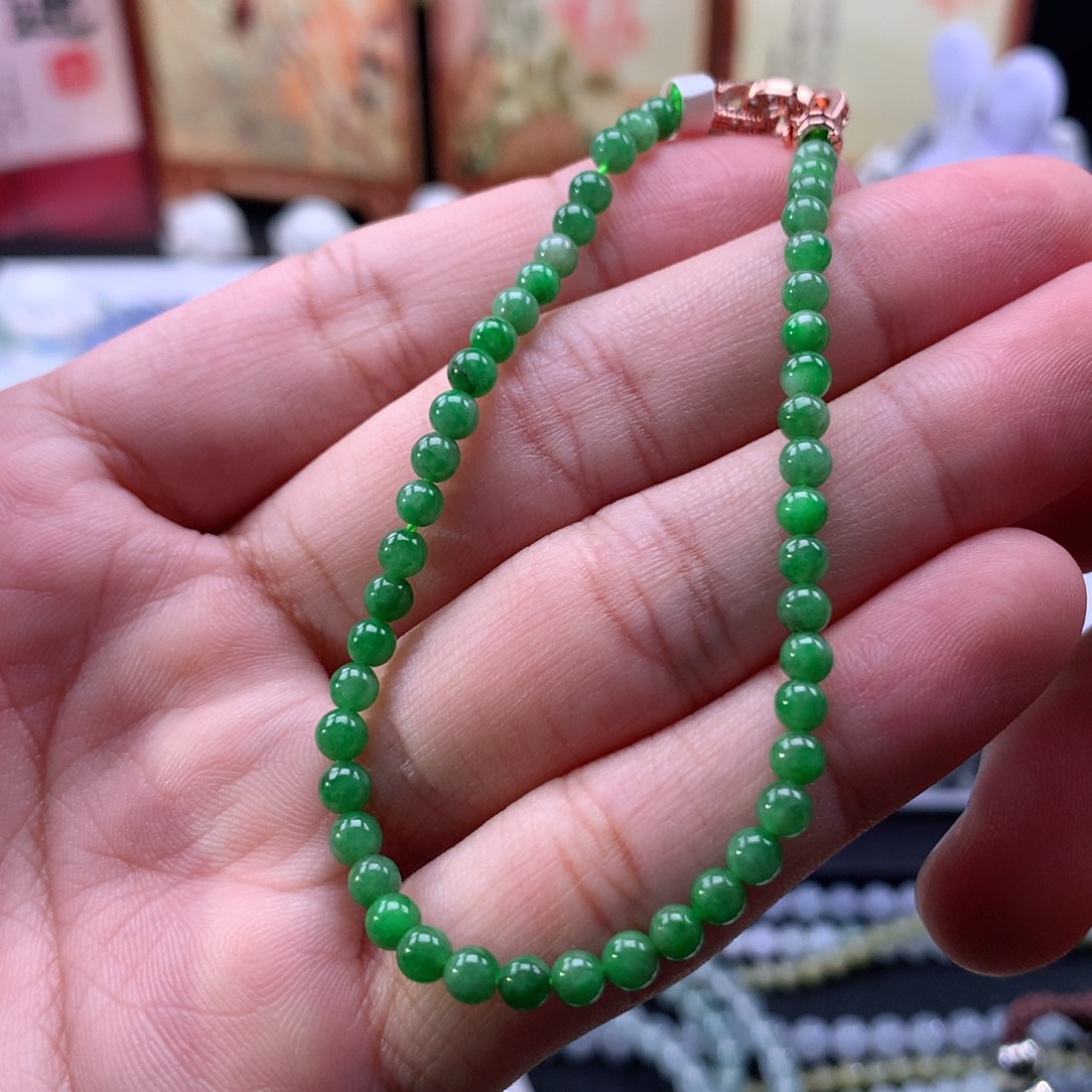 翡翠未镶嵌手链卡3+