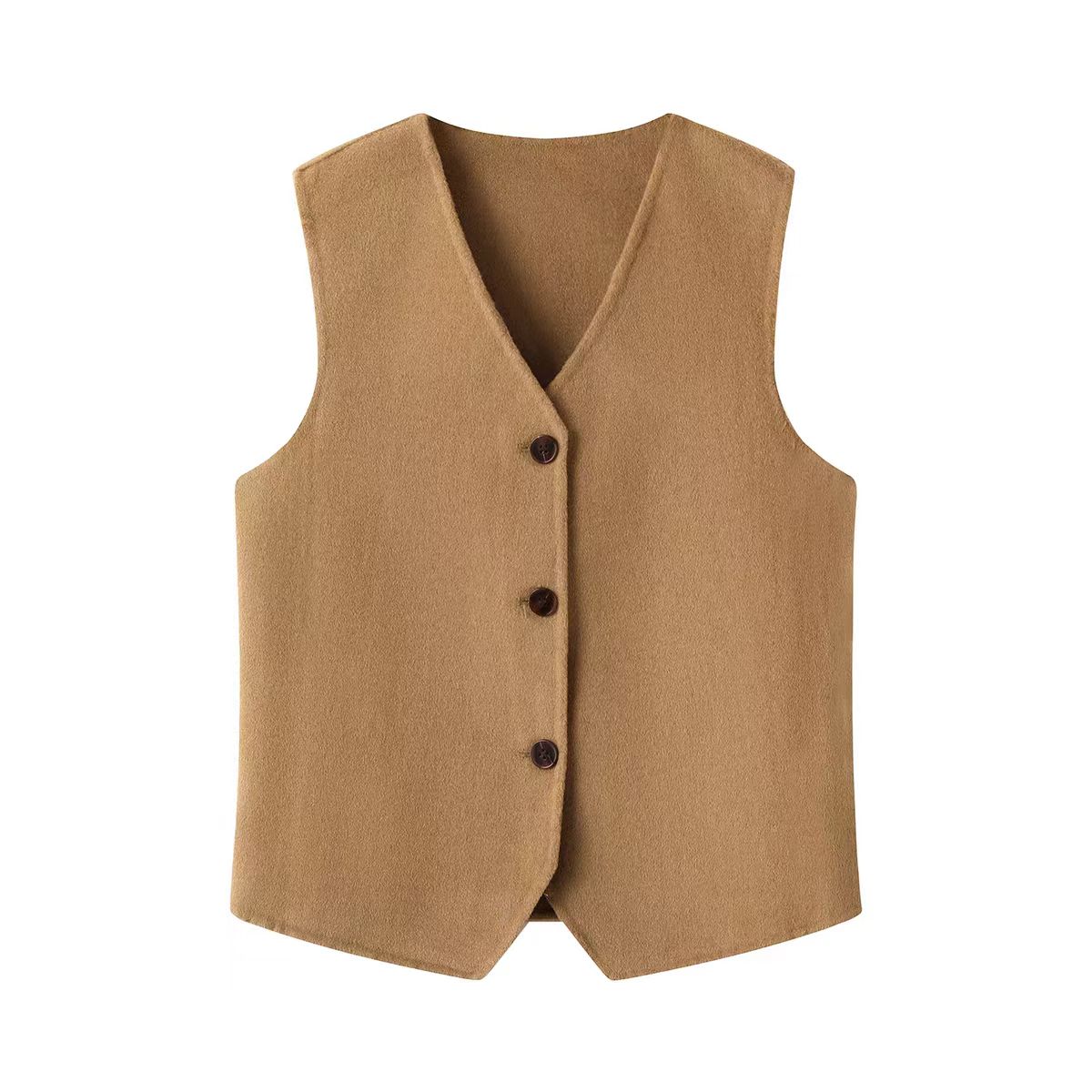 【暖冬密码】2025秋冬新V领马甲双面羊毛背心