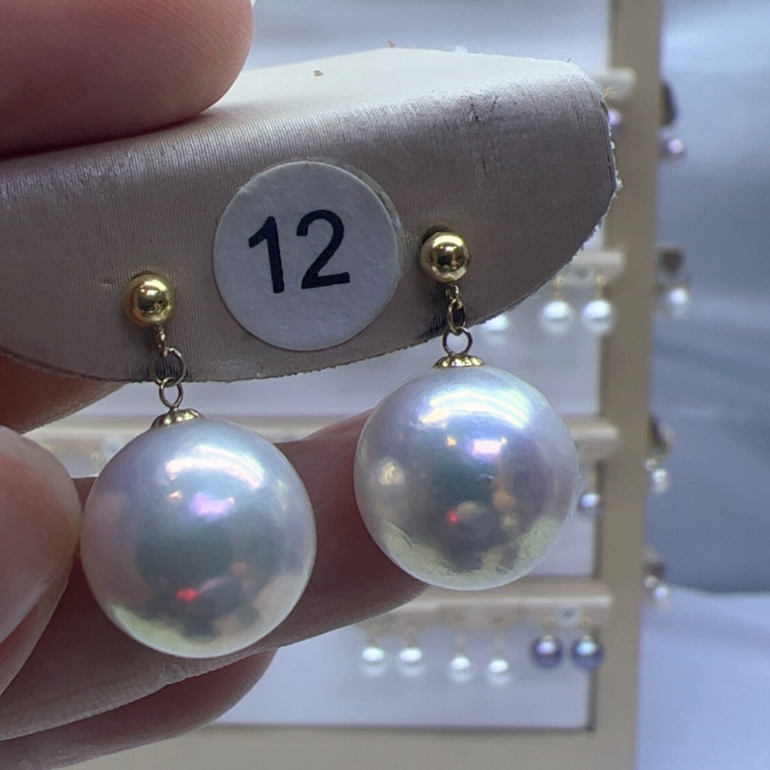 18K金镶嵌淡水珍珠耳饰