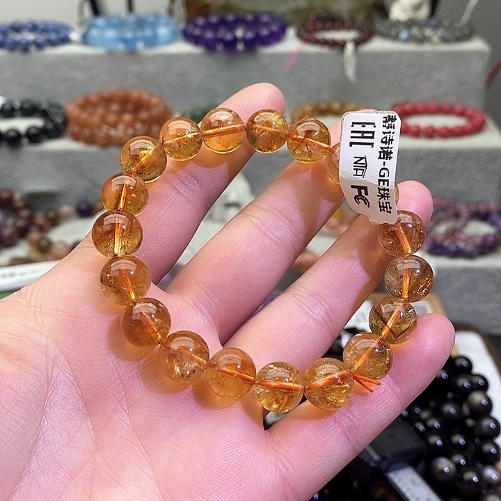 水晶手链未镶嵌黄塔晶10+