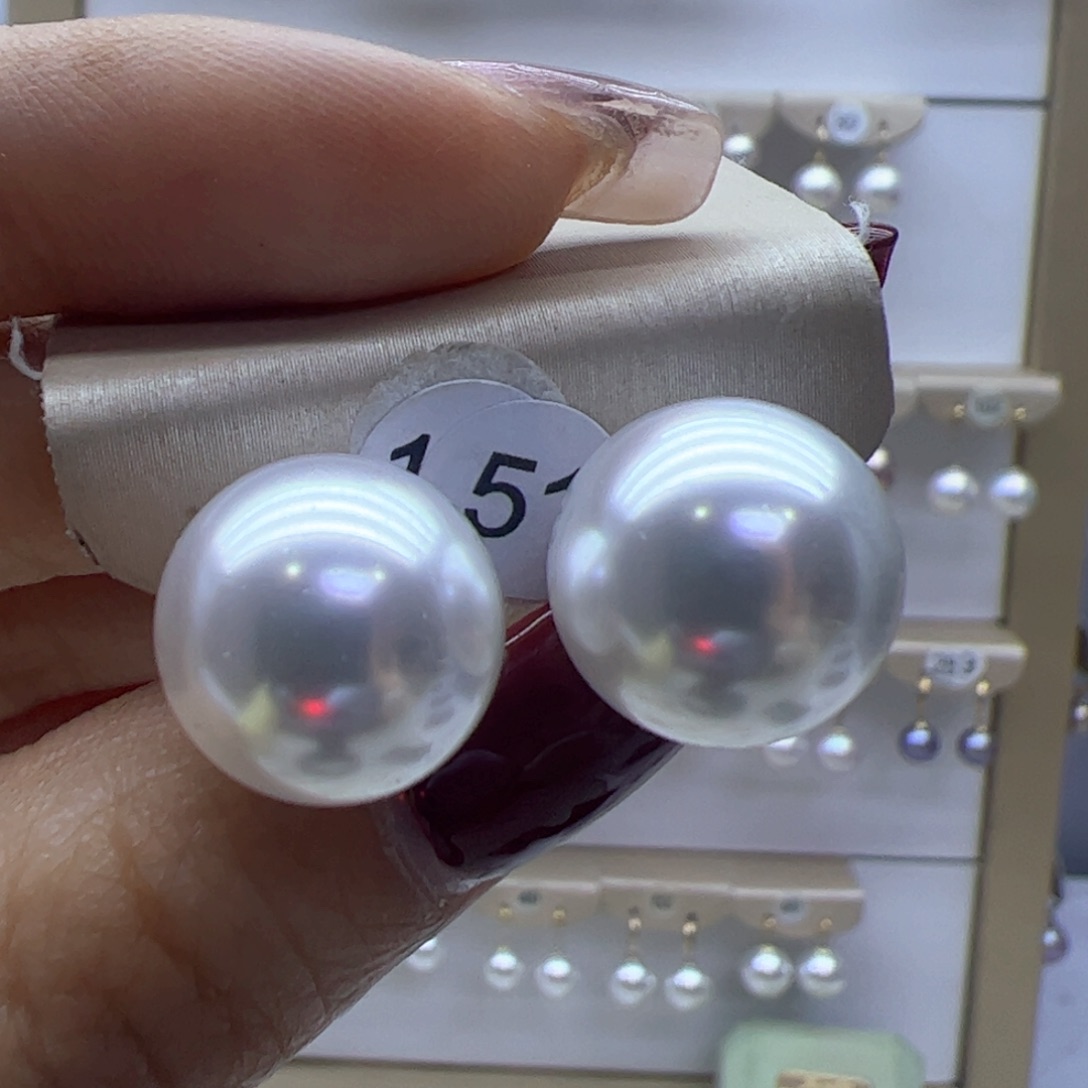 淡水珍珠耳饰18K金镶嵌