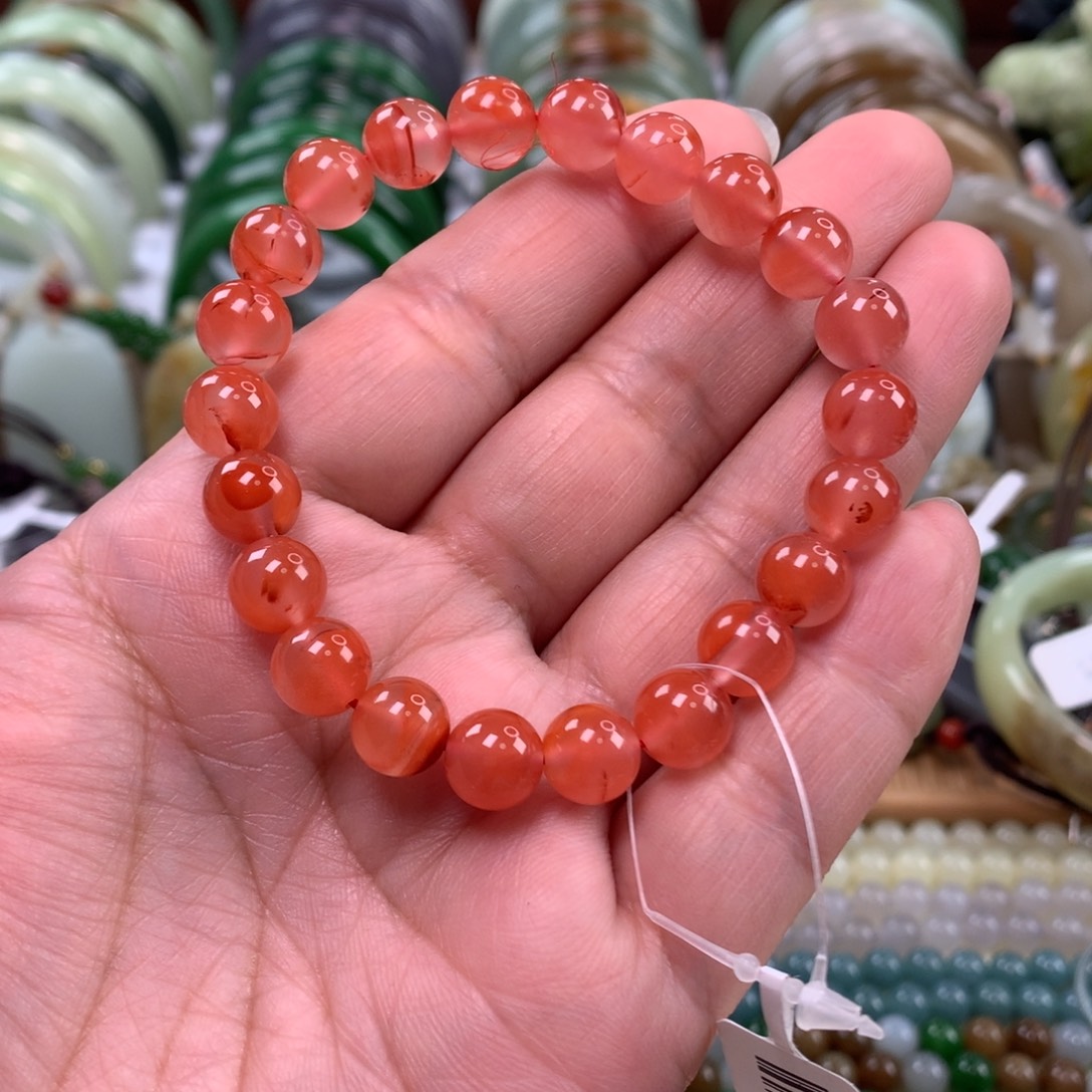 南红玛瑙未镶嵌手链卡0.9