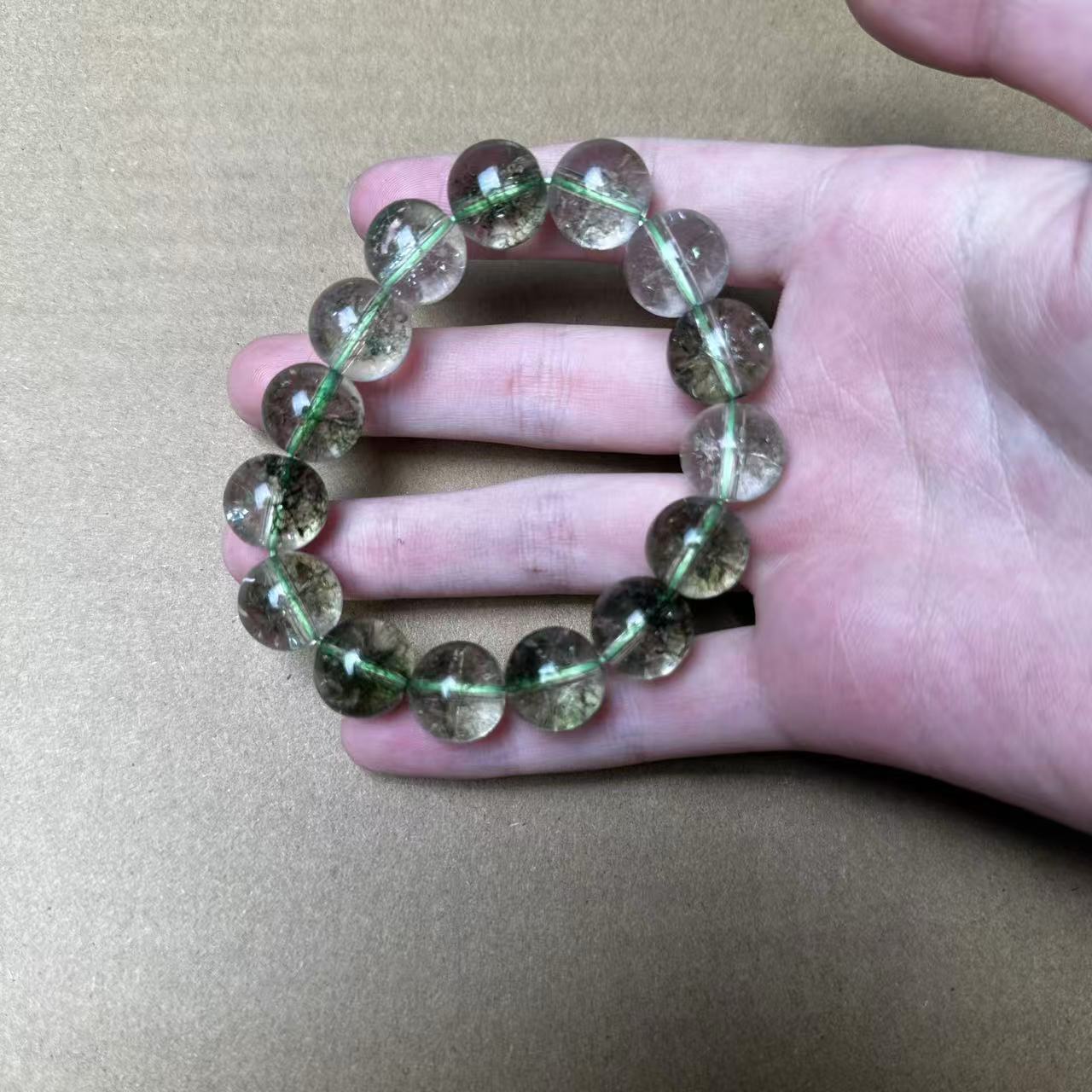 棉球专拍链接 绿幽灵手串sj0744