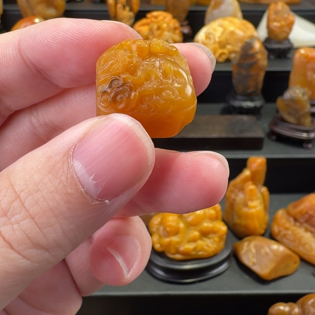 田黄石书*双螭田黄冻