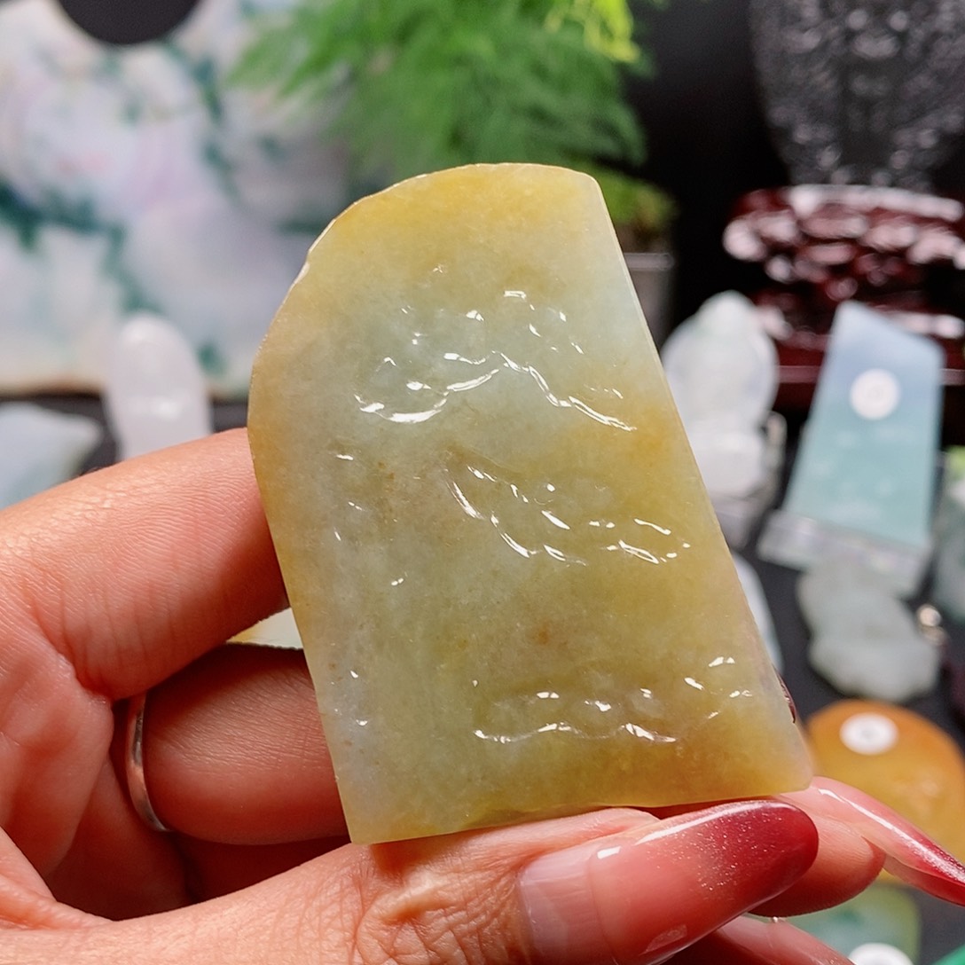 翡翠颈饰未镶嵌缅甸天然A货翡翠挂件